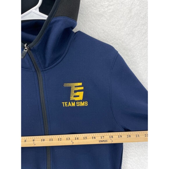 Nike Dri-FIT Full Zip Hoodie Men’s Size M Navy Club Fleece Team Sims Logo - Picture 6 of 9